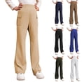thumbnail image 1 of ibiyuan Girls Uniform Pants Boys Elastic Waist Chino Pants Stretch Pull-On Twill Uniform Pants for Kids Youth,Grey, 1 of 9