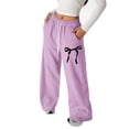 thumbnail image 1 of ibiyuan Girls Wide Leg Sweatpants Size 12-14 Girls Cargo Pants School Straight Leg Girls Joggers 10-12 Girls Girls Wide Leg Elastic Waist Trousers Baggy Drawstring Fitness Clothing, 1 of 5