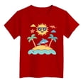 thumbnail image 1 of ibiyuan Graphic T Shirts Girls Casual Short Sleeve Cotton Top Girls Size 10 Shirts Crew Neck Funny Print Tee Fashion Summer Casual Vacation Tops,12-18 Months, 1 of 4