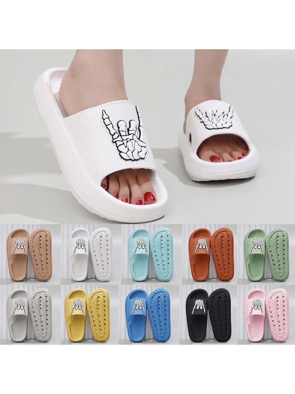 Halloween House Slippers for Women Halloween Pumpkin Slip-On Shoes for Women with Memory Foam Elastic Comfy Retro Arch Support Halloweens Gifts for Him