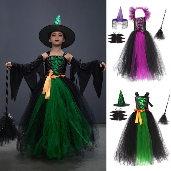 ibiyuan Halloween Little Girl Dresses Ruffled Sleeves Baby Halloween Outfit Pumpkin Letter Print Cute Clothes Tulle Tutu Skirt Wedding Birthday Party Dresses