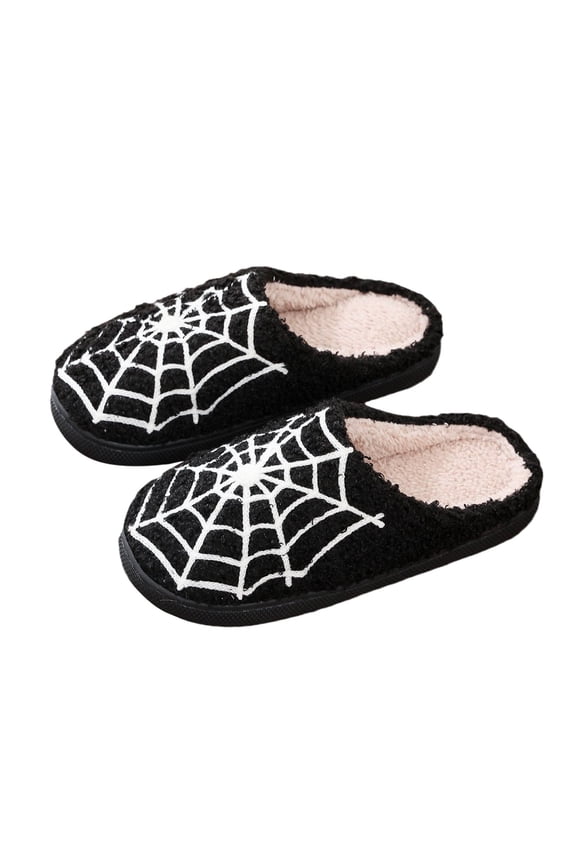 Halloween Sleepers Womens Slippers Soft Plush Cozy Jack O Lantern Pumpkin Winter Holiday Shoes with Memory Foam Non-Slip Sole Lined Bedroom Slippers for House Halloweens Gifts for Mom