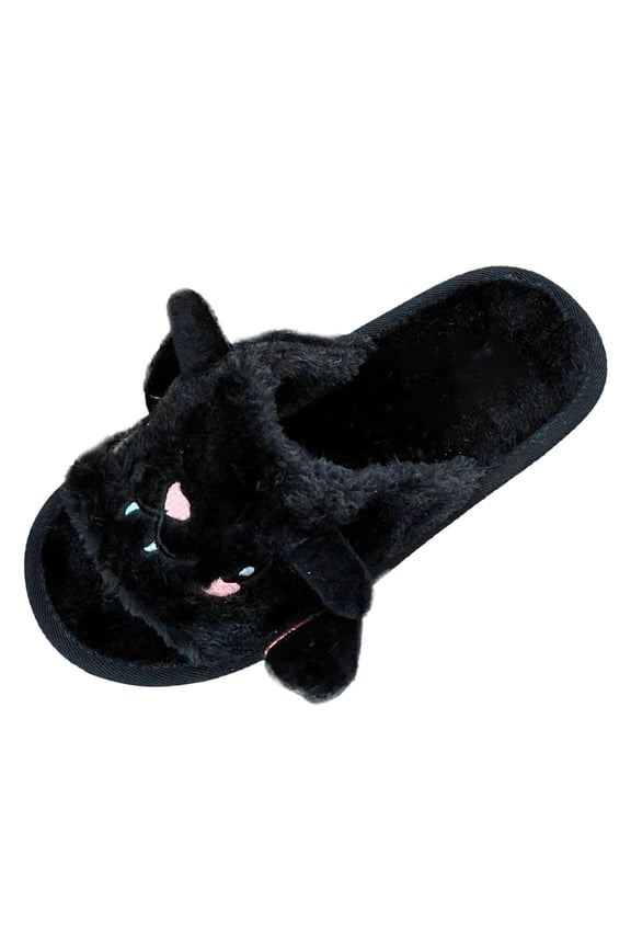 Halloween Slip on Slippers for Women Soft Plush Spooky Cute Cartoon Gothic Shoes Knit Memory Foam Slip-On Fleece Lined Winter House Shoes Indoor Outdoor Halloweens Gifts for Women