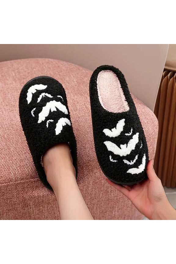 Halloween Slippers for Men Women Halloween Pumpkin Orthopedic on Gothic Shoes Closed Toe Memory Foam Elastic Comfy Retro Arch Support Halloweens Gifts for Her