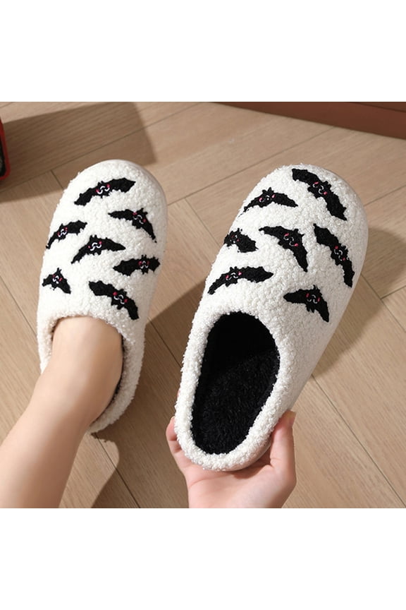Halloween Slippers for Women Fun Cute Boo Ghost Pumpkin Shoes for Women with Memory Foam Non-Slip Flat Slides Arch Support House Shoes for Women Indoor Outdoor Halloweens Gifts for Him
