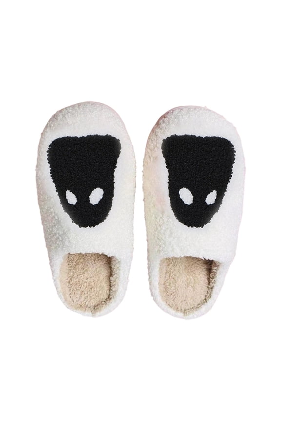 Halloween Women's Fuzzy Slippers Fuzzy Soft Cute Cartoon Gothic Shoes Memory Foam Slip on Lined Indoor Bedroom Shoes Halloweens Gifts for Women