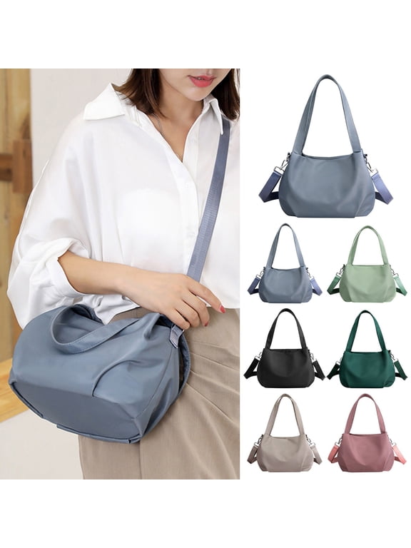 Handbags For Women Lightweight Fresh Nylon Drawstring Small Square Crossbody Shoulder Bag for Women, Casual Versatile Daily Purse Gifts For Her