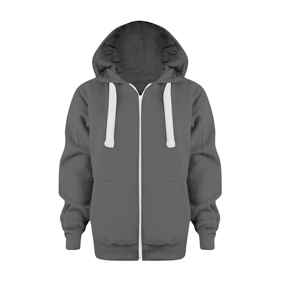 ibiyuan Hoodies For Boys 14-16 Girls Back To School Clothes Sweatshirt Color Solid Zip Jackets Long Hoodie Top Sleeve Up Girls Kids Boys Coat&jacket,Dark Gray,11-12 Years