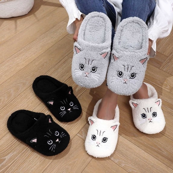 ibiyuan Sleepers Womens Slippers Anti-Skid Rubber Sole Furry Lined Indoor House Shoes Knit Memory Foam Cute Novelty with Arch Support Gifts for Him