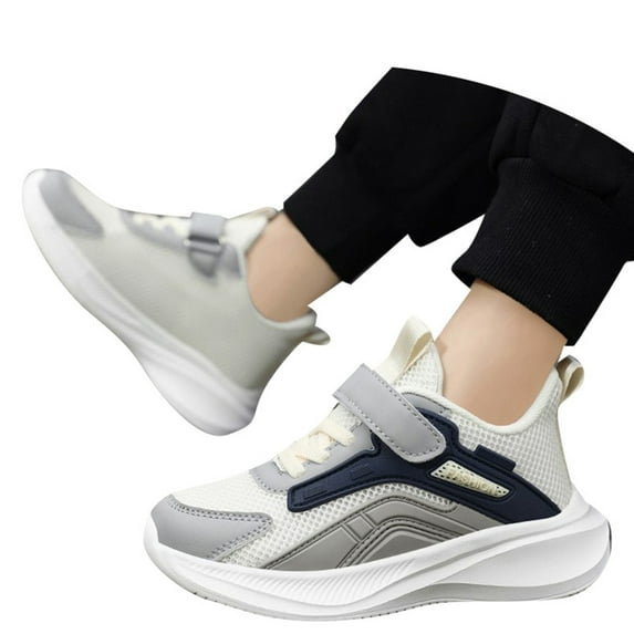 ibiyuan Kids Athletic Slip On Sneakers Comfortable Bungee Running Shoes Sneakers for Boys Running Shoes Lightwight Breathable Athletic Sport Sneaker