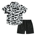 thumbnail image 1 of ibiyuan Kids Clothes 2 Pieces Button Down Polo Shirt Top and Shorts Sets Cozy Novelty Print Athletic Vacation Beach Outfits, 1 of 5