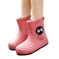 thumbnail image 1 of ibiyuan Kids Rain Boots Boys Waterproof Flexible Cartoon Pattern Natural Rubber Toddler Rainboots with Adjustable Drawstring Non- for Garden, Puddle, Outdoor Wate Easy-On Handles,12-13 Years, 1 of 3