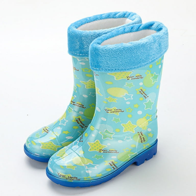 ibiyuan Kids Rain Boots For Girls Winter Snow Boots With Warm