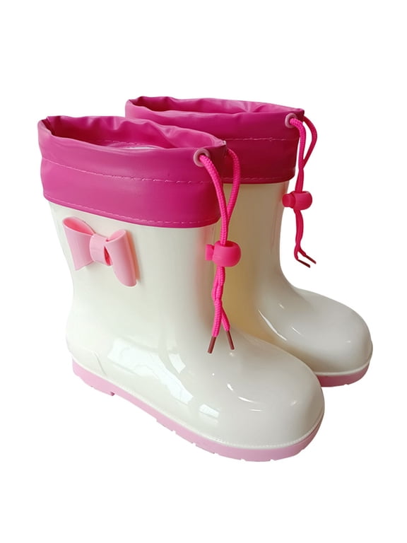 Kids Rain Boots Waterproof Boots Glitter Light Up Glitter Rainbow Light Water Shoes Rubber with Drawstring Non- Outdoor Unisex-Child Mud Boots Easy-On Handles,7-8