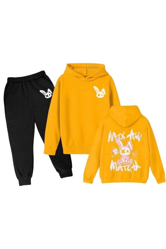 Kids Sweatsuitsweatsuits for Boyssweatshirt and Sweatpant Jogger Set Solid Color Hoodie Sets 2 Pieces Boys Tracksuitback To School Clothes for Teen Boys