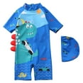 thumbnail image 1 of ibiyuan Kids Swimsuits Boys 5T Boys Long Sleeve Swim Shirt With Hood And UPF 50 Sun Rash Guard For Kids Swimming Surfing Beach,4-5Years, 1 of 5