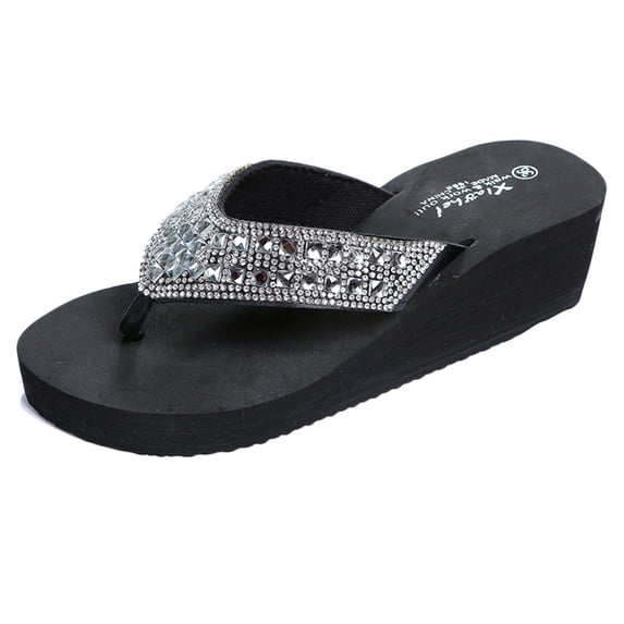 ibiyuan Leather Flip Flops for Women Thong Sandals for Women Non- Woven Sole Women's Slippers Cute Shoes for Women for Walking Slides Women