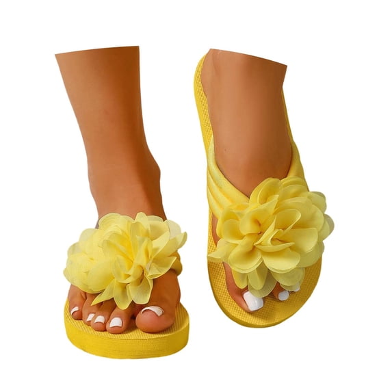 ibiyuan Memory Foam Flip Flops for Women Platform Thong Sandals Non- Woven Sole Slippers for Women Indoor Fashion Wide Toe Box Shoes Women