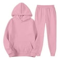 thumbnail image 1 of ibiyuan Men Leisure 2 Piece Long Sleeve Set Pullover Hoodie and Pants Sweatshirt Tops Elastic Pants Jogger Outfits Sport Suits,Pink, 1 of 4