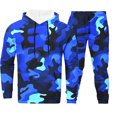 thumbnail image 1 of ibiyuan Men Leisure 2 Piece Suits Long Sleeve Pants Matching Outfits Casual Sweatsuit Pullover Tops and Pants Outfits Sport Suits,Blue, 1 of 4