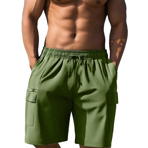 ibiyuan Men Shorts Sweat Shorts Chino Work Shorts Elastic Waist Drawstring Athletic Work Short Pants Straight-Fit Summer Shorts Quick Dry Summer Outfits with Pockets