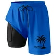thumbnail image 1 of ibiyuan Men Swim Trunks 5 Inch with Compression Liner Quick Dry Mens Bathing Suit Drawstring Bathing Shorts Pockets Soft Funny Print Beach Pool Vacation Swimwear,g-Blue, 1 of 4