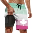 thumbnail image 1 of ibiyuan Men Swim Trunks 5 Inch with Compression Liner Quick Dry Mens Bathing Suits Drawstring Swimming Shorts Pockets Lightweight Funny Print Beach Swimsuit Swimwear,Light Green-B, 1 of 4