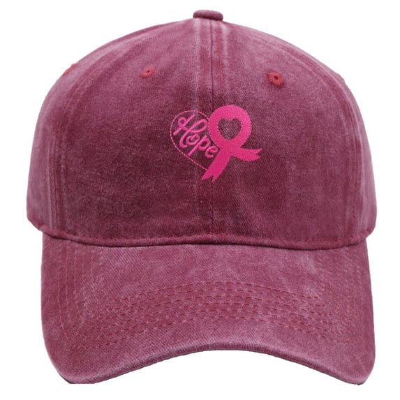 ibiyuan Men's Baseball Caps Sun Hats for Women Unisex Cancer Awareness Ribbon Embroidered Baseball Cap for Outdoor Sports and Casual Hop Style
