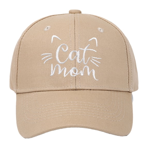 ibiyuan Men's Baseball Caps Women's Hats CAT MOM Embroidered Baseball Cap Adjustable Hard Top Summer Sun Hat For Women And Men
