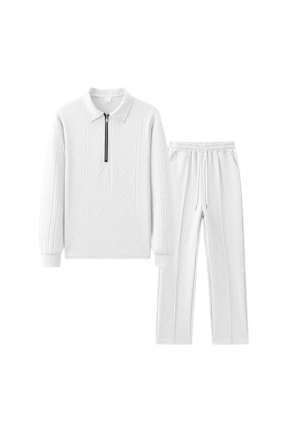 Men's Tracksuits 2 Piece Long Sleeve Matching Outfits Casual Hoodie Pullover Tops Sweatsuit Pants Outfits Sport Suits,White