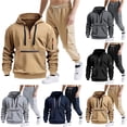 thumbnail image 1 of ibiyuan Men's Tracksuits Cotton Long Sleeve Hoodies and Sweatpants Mens Sweatsuit Baggy Tracksuit Gym Fashion,2PCS,Navy, 1 of 4