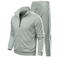 thumbnail image 1 of ibiyuan Mens 2 Piece Outfits Matching Outfits Casual Sweatsuit Long Sleeve Hoodies and Sweatpant Set Walking Sets,Light Green, 1 of 2