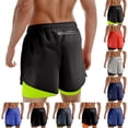 thumbnail image 1 of ibiyuan Mens 2 in 1 Athletic Quick Dry Shorts,Running Lightweight,Sweat Wicking Gym Workout Elastic Short, 1 of 4
