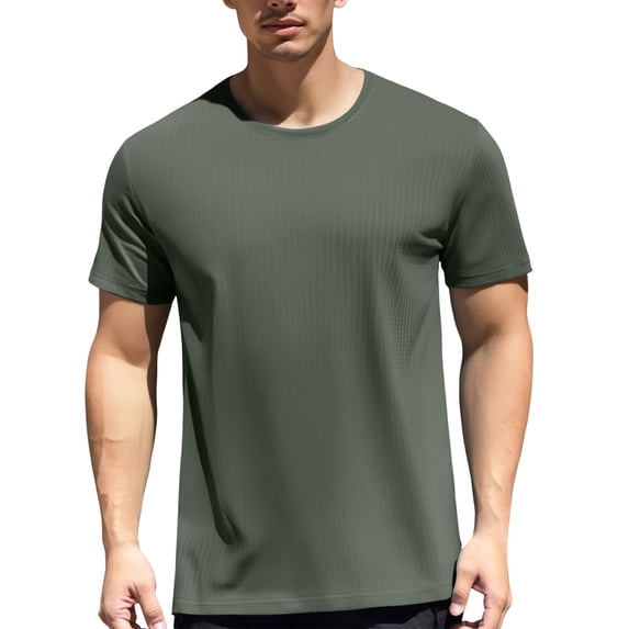ibiyuan Mens Cotton T Shirts Crewneck Short Sleeve Shirts Comfort Mens Muscle Henley Shirts Summer Plain Gym Tee Going Out Tops