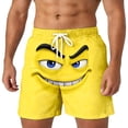 thumbnail image 1 of ibiyuan Mens Funny Swim Trunks Cute 3d Cartoon Face Stretch Swimming Board Shorts Drawstring Waist Mens Bathing Suits Beach Surf Swimwear, 1 of 5
