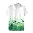 thumbnail image 1 of ibiyuan Mens Hawaiian Shirts Short Sleeve St Patricks Day Love Heart Graphic Holiday Short Sleeve Green Summer Button Down Lapel Basic Tees Summer Beach Tops with Pocket, 1 of 6