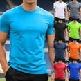 thumbnail image 1 of ibiyuan Mens Running Shirts Short Sleeve Crewneck T-Shirt Quick-Dry Gym Tee Upf 50+ Sun Protection Wicking Tops Breathable Workout Performance Hiking Tee Top, 1 of 5
