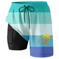 thumbnail image 1 of ibiyuan Mens Swim Trunks with Compression Liner Vintage Bathing Suit Quickdry Mens Bathing Suits Drawstring Cargo Pocket Pool Shorts Zipper Pockets Soft Hawaiian Print Beach Swimwear,Sky Blue-a, 1 of 4