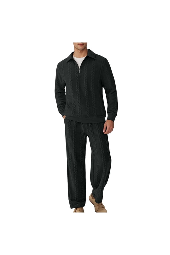 Mens Track Suit 80s Long Sleeve Causal Autumn Winter Hoodie Tracksuit Sweatsuit Set Pullover Tops and Jogger Pants Track Suits,Black