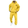 thumbnail image 1 of ibiyuan Mens Track Suit Jacket Matching Outfits Casual Long Sleeve Hoodie and Sweatpants Set Jogging Athletic Suits Tracksuits Sportwear Set,Yellow, 1 of 6