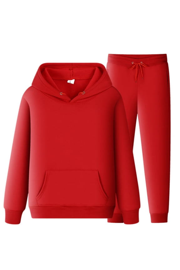 Mens Track Suit Tall Causal Autumn Winter Hoodie Tracksuit Sweatsuit Set Long Sleeve Hoodie Sweatshirts and Jogger Sweatpants Sweatsuits Set for Men Outfits Sport Suits,Red