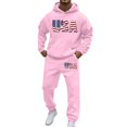 thumbnail image 1 of ibiyuan Mens Tracksuits Hoodie 2 Piece Set Autumn Winter Casual Outfits Hoodie Pullover Tops Sweatsuit Pants Tracksuits Sportwear Set,Pink, 1 of 5