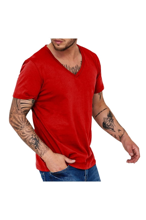 Mens White Tee Shirts Henley Shirts V Neck Mens Cotton T Shirts Quality Holiday Short Sleeve Summer Plain Tops Basic Tees
