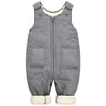 thumbnail image 1 of ibiyuan Newborn Snowsuit,Boys Lined Overalls Soft Warm Romper Jumpsuit With Easy Snap Opening For Toddler Outdoor Winter,Grey,18-24 Months, 1 of 6