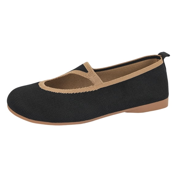 ibiyuan Orthopedic Sandals for Women Mesh Knitted Walking Shoes for Women Arch Support Platform Non- Wide Toe Box Sneakers Women Soft Hands-Free Platform Mary Janes Soft Shoes
