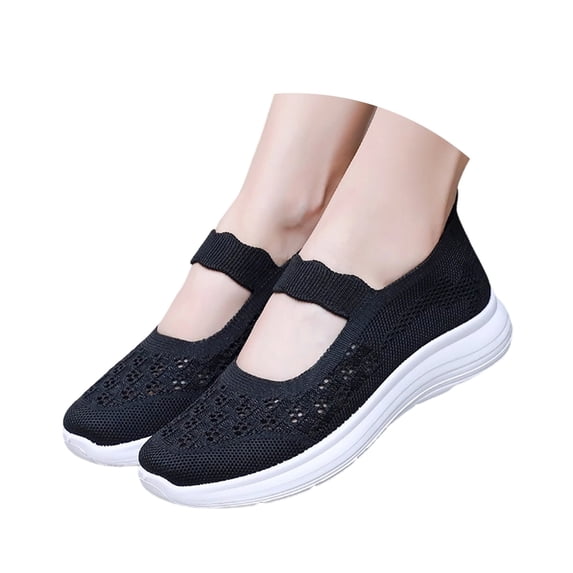 ibiyuan Orthopedic Shoes for Women Adjustable Upper Walking Shoes for Women Mesh Knitted -On Women's Sneakers Casual Hands Free Mary Jane Shoes Women Foam Shoes
