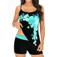 thumbnail image 1 of ibiyuan Plus Size Summer Outfits Two Piece Tummy Control Bathing Suits Flowy Swim Tops with Boy Shorts Floral Print Swimsuits for Women,Green, 1 of 3