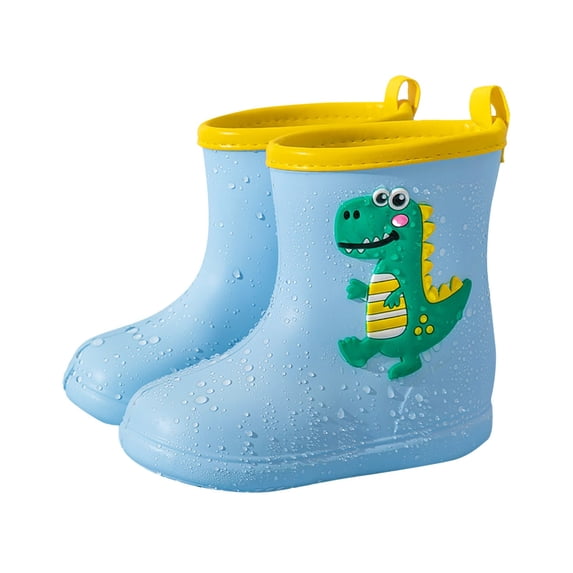 ibiyuan Rain Boots for Girls Waterproof Shoes Casual Durable Fun Patterns Water Rubber Rain Shoes Adjustable Drawstring Non- Sole Shoes Outdoor Fishing Rainboots with Easy-On,5.5-6 Years