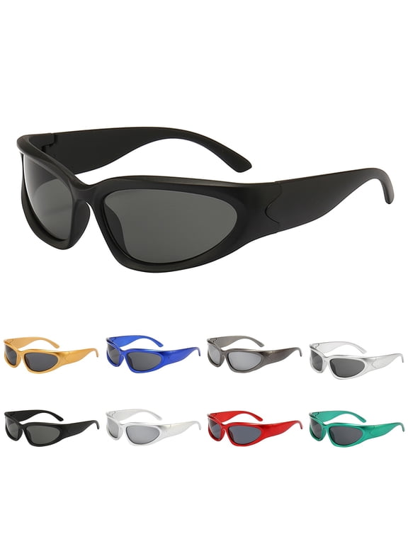Retro Polarized Aviator Sunglasses for Women Unisex Vintage Rectangle Wrap Around Sunglasses Mirrored Lens Cycling Sports Glasses For Women Men