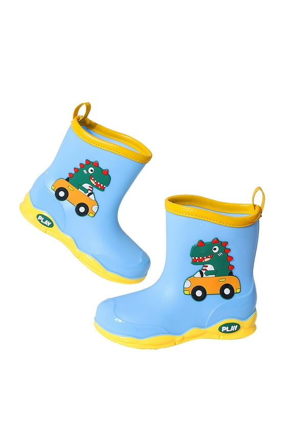 Rubber Baby Boots Rain Shoes for Kids Non- Comfortable Lightweight Classic Design Toddler Cartoon Footwear